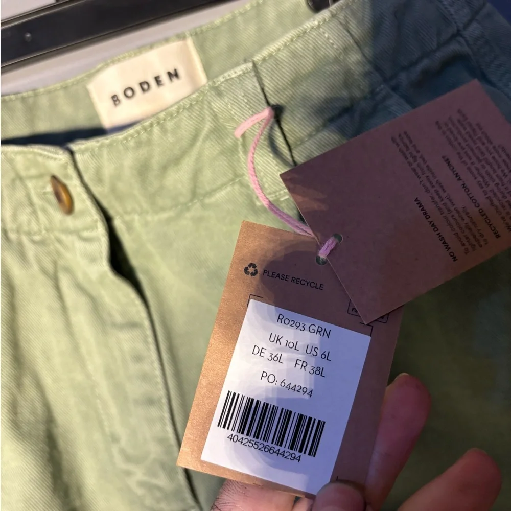 Boden Green Wide Leg Relaxed Pants Women’s Size 6L